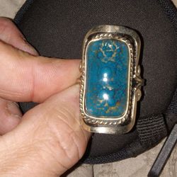 Vintage Silver And Turquoise Ring $25 Obo