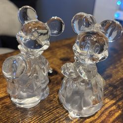 Lenox Disney Mickey Minnie Full Lead Crystal Figurines Pair