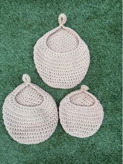 Crochet Hanging Baskets (S,M,L)