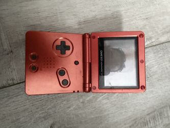 Game Boy Advance SP AGS-001 Flame Red with Charger - Tested Working