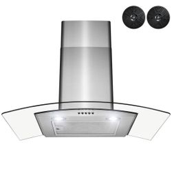 New AKDY Wall mount Range hood 30-in Convertible 299-CFM Stainless Steel
