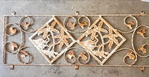Antique French hand forged wrought iron panel by Gilbert poillerat
