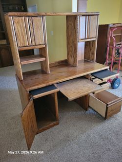 Computer desk. Oak finish