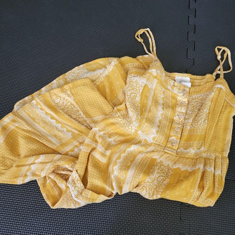 Yellow Flowy Sundress Small
