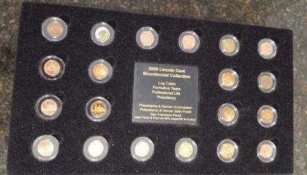 Lincoln Bicentennial 2009 Small Cent Set P D S Satin/Proof 4 Designs (