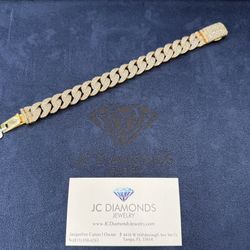 Bracelet Cubanlink 10k Diamonds Real 