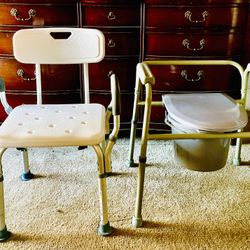 Portable Shower Bench/chair  and Toilet/Commode $50