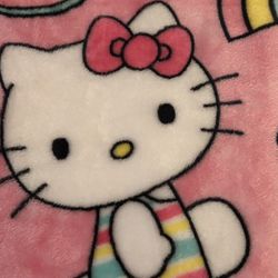 Sanrio Hello kitty Throw  Pink With Rainbow