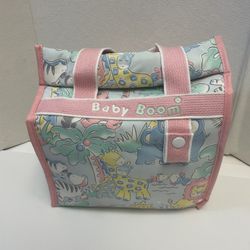 Vintage Baby Boom Diaper Bag Purse ZOO Safari Animals Graphics Infant Rare