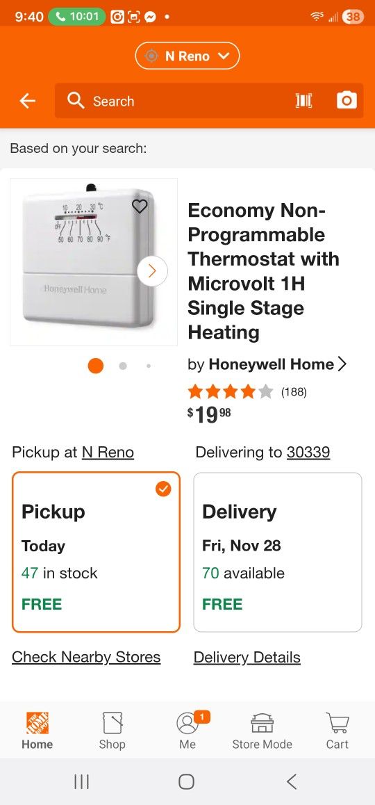 Non programmable thermostat