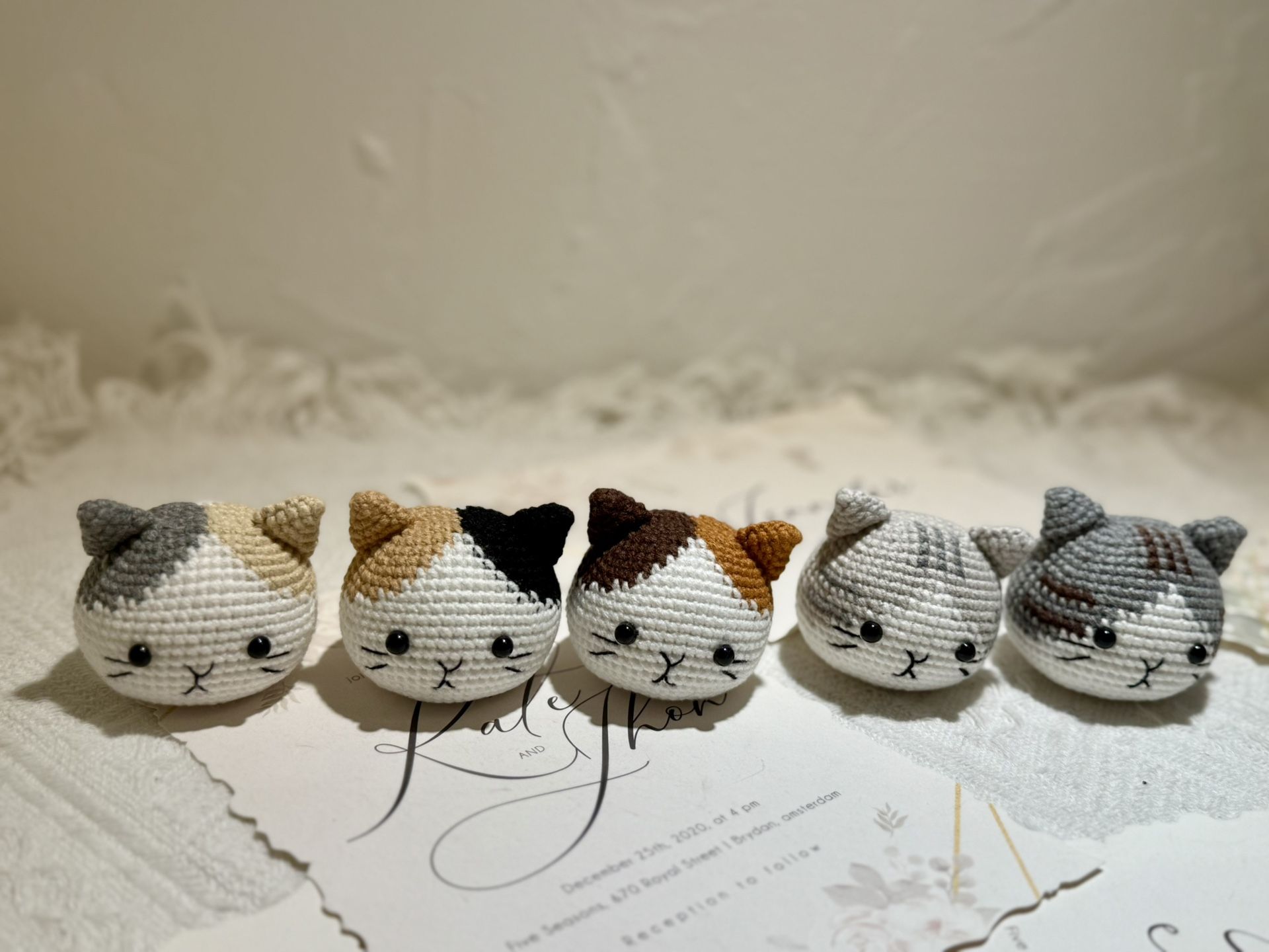 Crochet Cat Heads 2x2 inches