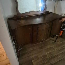 Vintage Dresser And Mirror