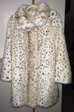 Elegant Cream Leopard Print Teddy Jacket ST. MORITZ by SPORTOWNE size 14