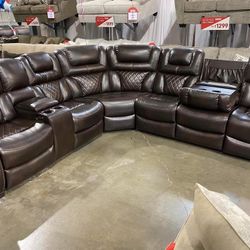 Power Reclining Sectional In Stock For Immediate Delivery 