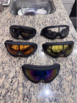 5 Ski / Snowboard Goggles Lot Mirrored & Tinted Lenses