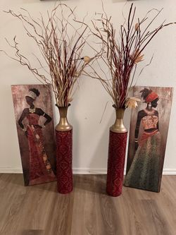 Vase and wall art
