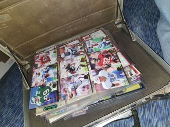 A whole different assortment basketball football cards and and some baseball a few high dollars and a fewthe way price 