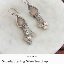 Silpada Boho Teardrop Sterling Silver Earrings