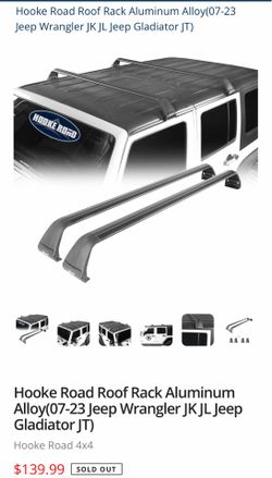 Hooke Road Roof Rack Aluminum Alloy(07-23 Jeep Wrangler JK JL Jeep Gladiator JT)