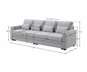 Almost free / Linen 4 Seater Upholstered Sofa