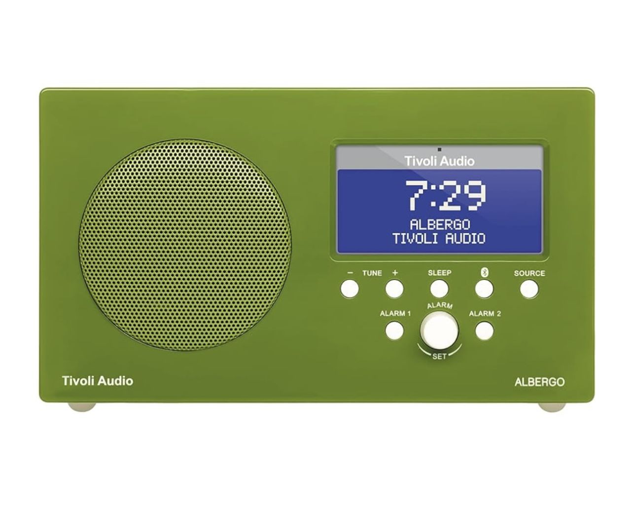 Tivoli Audio Albergo Clock Radio with Bluetooth, Gloss Green/White (OOS)