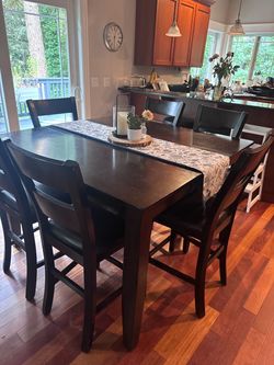 Counter height table and 6 chairs