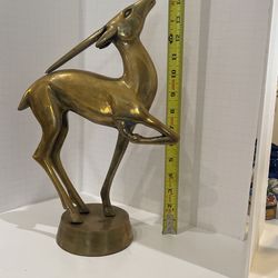 Mid Century Brass Gazelle Heavy 