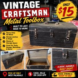 🧰 VINTAGE CRAFTSMAN METAL TOOLBOX – $15