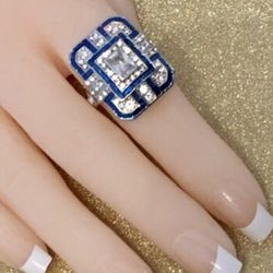 Blue Gemstone Ring, Size 7