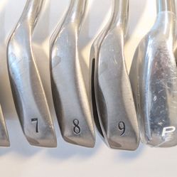 LH MEN'S XXIO IMPACT POWER MATCHING IRON SET DYNAMIC GOLD R300U R. FLEX TRUE TEMPER STEEL SHAFT W/ NOC JAPAN GRIP 