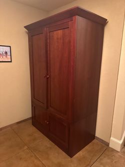 Ethan, Allen Cherry Wood Armoire Wardrobe Cabinet