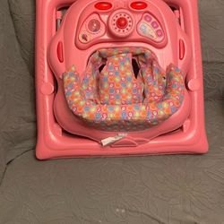 Pink baby girl walker