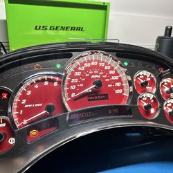 03-06 GM Red SS Custom Gauge Cluster