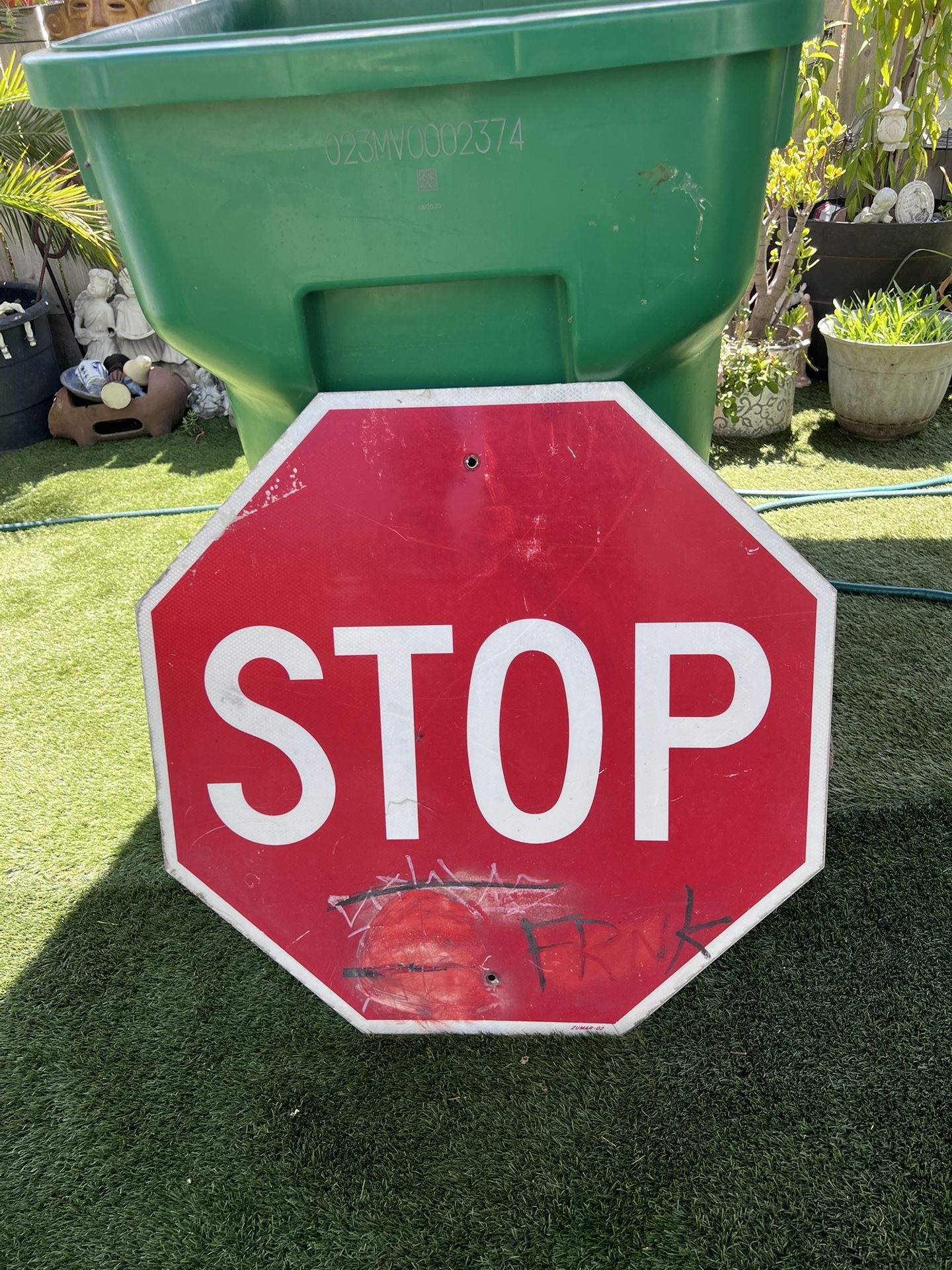 Street Sign Stop Red 30 X 30 Retired Vintage Aluminum