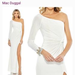 Mac Duggal Knotted Waist One Sleeve Dress