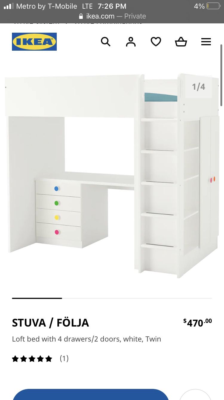 Kids Bed With Mattres & Desk (stuva) IKEA