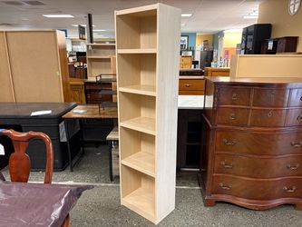 Blonde 5-Shelf Narrow Bookcase