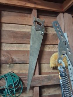 Vintage Hand Saw with Metal Handle