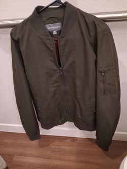 Michael Kors Olive Green Bomber Jacket Size M