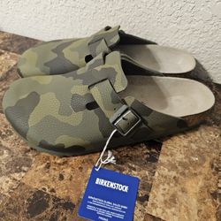 New Birkenstock Boston Birko Flor Size Mens 10 US / 43 EU Desert Soil Camo Clogs