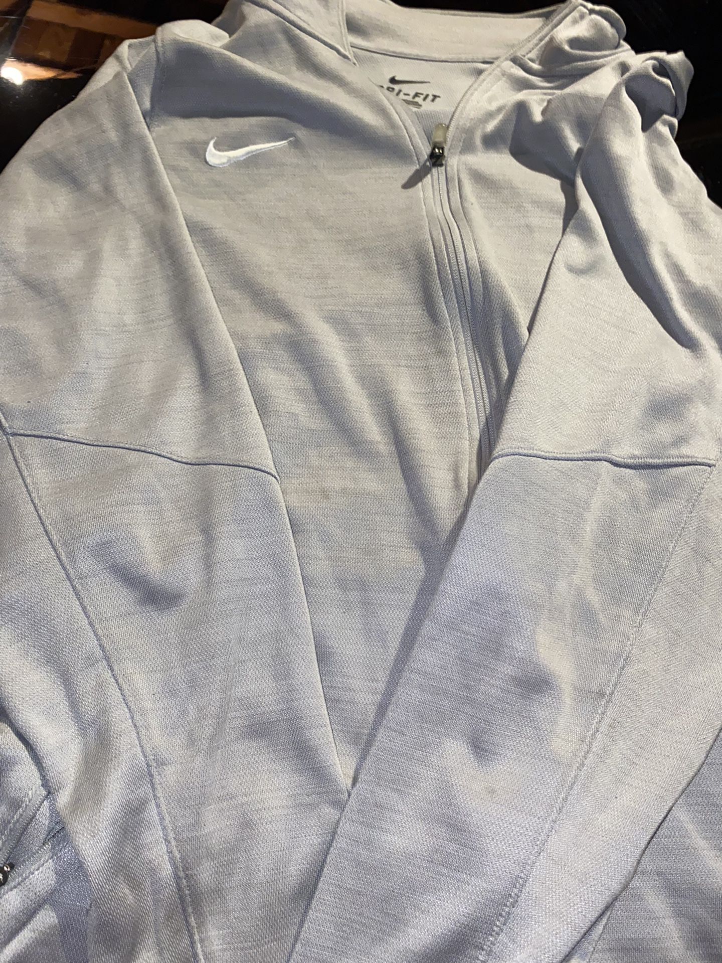 Nike Dri Fit Zip Up Jacket - Grey No Hoodie Size 2XL