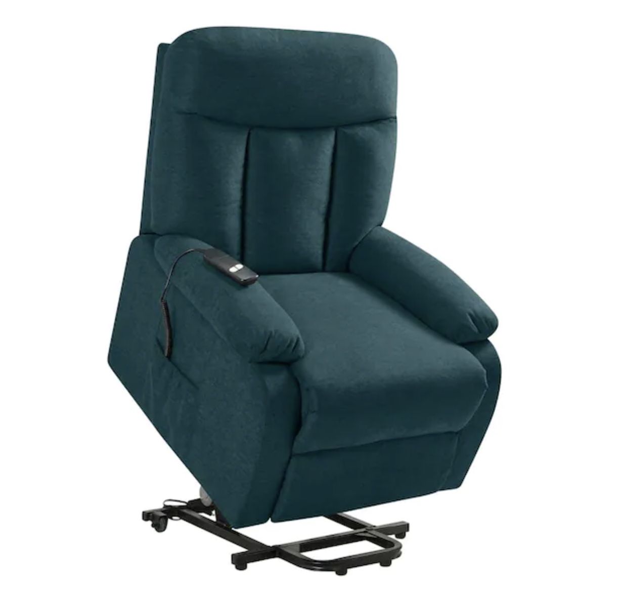 Power Lift Reclining Chair in Peacock Blue Plush Low-Pile Velour %60 OFF