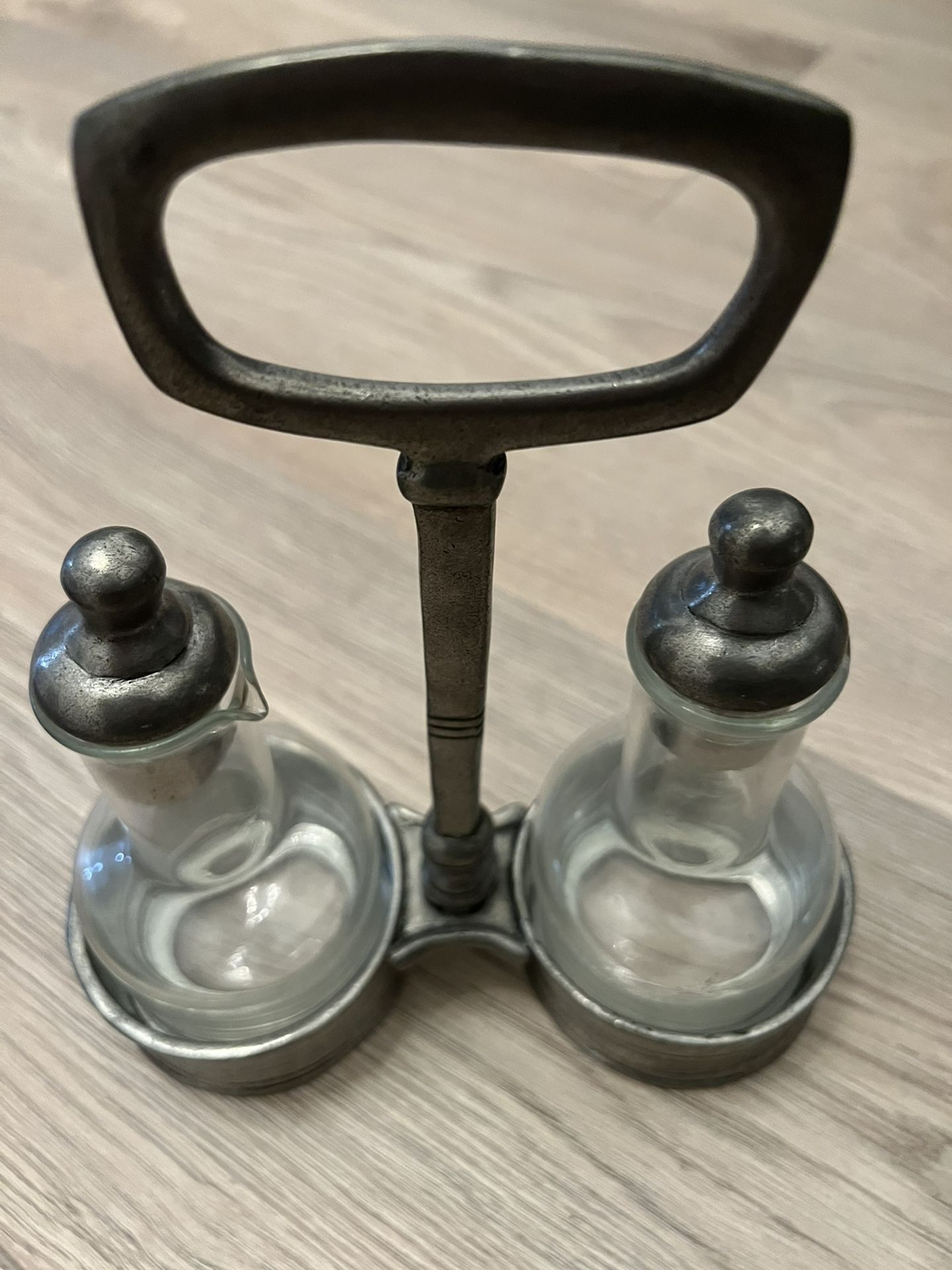 Antique Pewter Oils & Vinegar Cruet