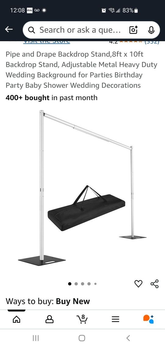 New Heavy Duty Pipe Backdrop Stand