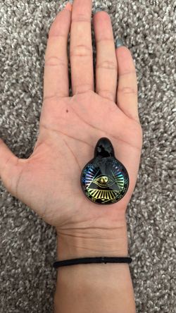 Black Glass Pendant with All-Seeing Eye