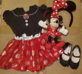 Disney Baby Minnie Mouse Costume sz 18-24 mo witl all shown