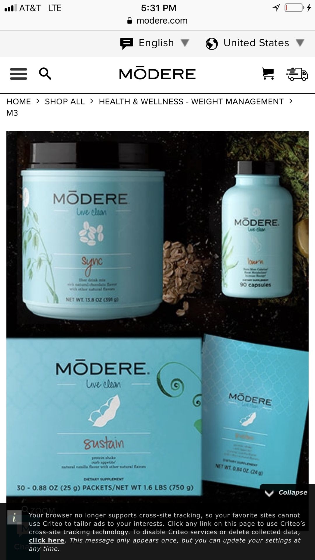 Modere M3 weight loss system