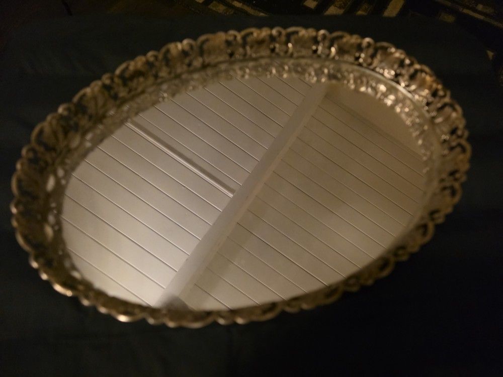 Luxury Vintage Powder MIirror Tray / Tea Party Tray