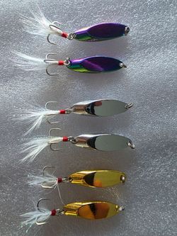 6 Piece Metal Spoon Fishing Lure Set