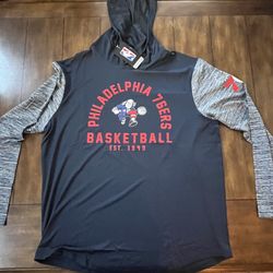Philadelphia 76ers Dri-Fit Long sleeved Hooded Adult Large NWT